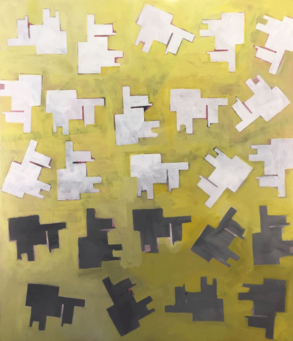 new painting by David Davron - Squibbling - 2015